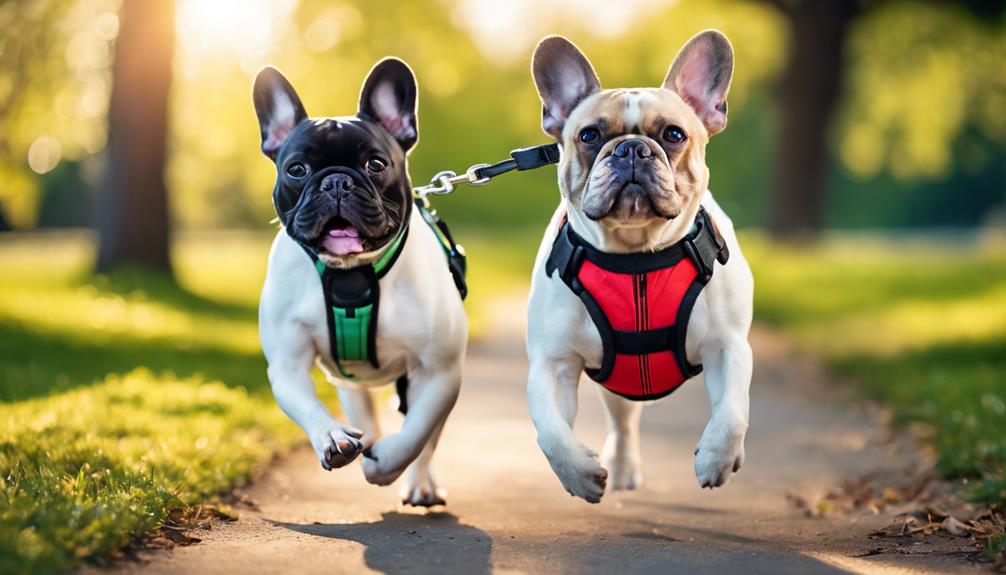 cute frenchie jogging partner