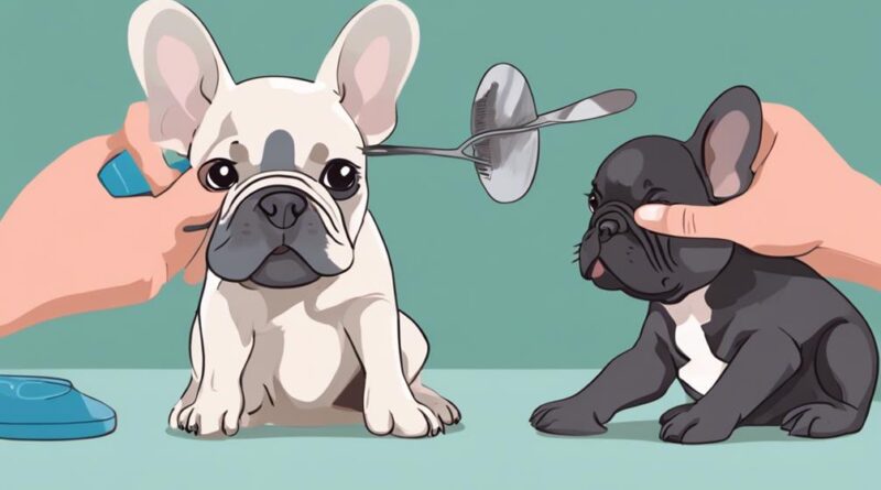 grooming french bulldog puppy