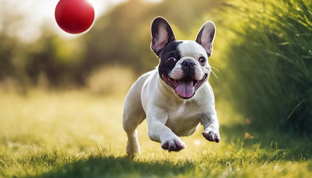 playful dog chasing toys