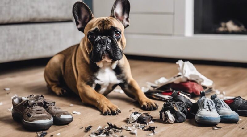 training french bulldog chewing