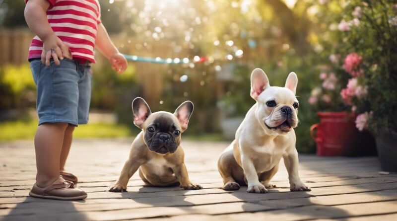 french bulldogs and children