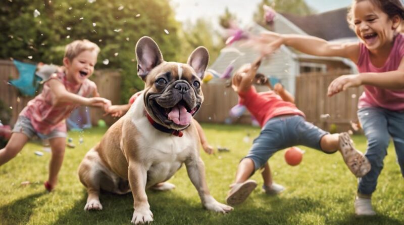 energetic french bulldogs with kids