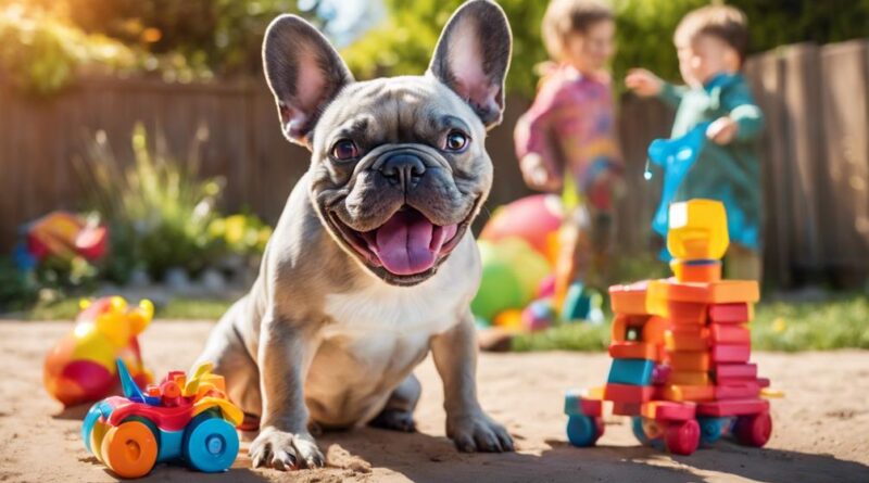 french bulldogs and children